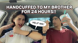 HANDCUFFED TO MY BROTHER FOR 24 HOURS!! (HES MAD!)