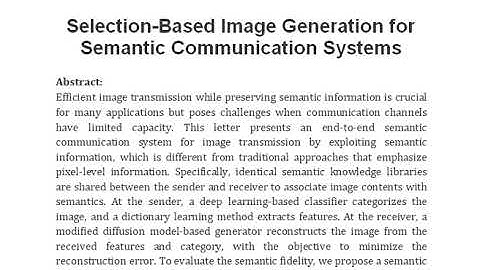 Selection Based Image Generation for Semantic Communication Systems