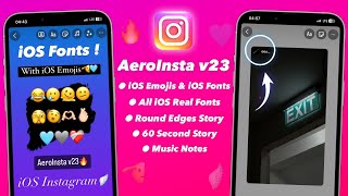 🚀 Tutorial AEROINSTA V23 | iOS Emojis + iOS Fonts + Round Edges STORY | iOS Instagram On Android