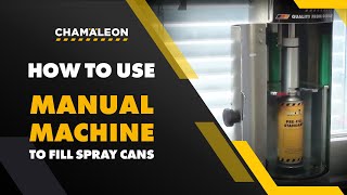 Manual machine to fill spray cans