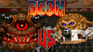 Pain Elemental vs Arachnotron - Classic Doom II : Versus Battle - Monster Infighting - Retro Arena