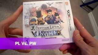 Unboxing Professor Layton Vs Versus Phoenix Wright Ace Attorney Level 5 Capcom New Nintendo 3DS XL L