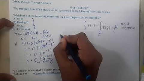 GATE CSE 2009 Q ||Algorithms || GATE Insights Version: CSE