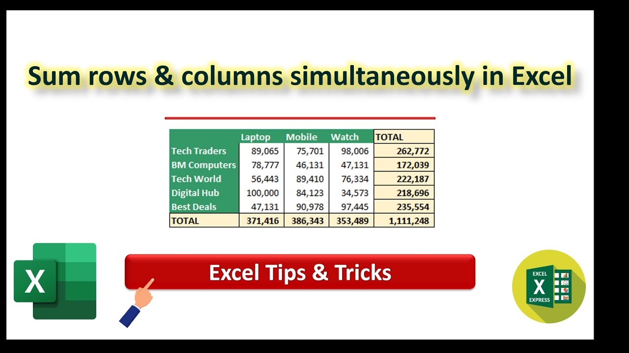 How To Sum Rows Columns Simultaneously YouTube How To Sum Rows Columns Simultaneously YouTube