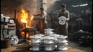 Most Amazing Process of Making Bike Rear Wheel Hub in Small Factory.