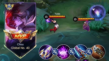 ABUSING THIS CHOU FULL ONE SHOT BUILD & EMBLEM AGAINST META HEROES (easy one shot)🔥🔥