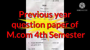 M.com 4th sem.2020 Direct tax & Financial market and institution. VBU & BBMKU. @commerciumgyan