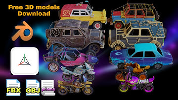 vehicle pubg 3d models pack prisma3d Blender fbx obj prisma download