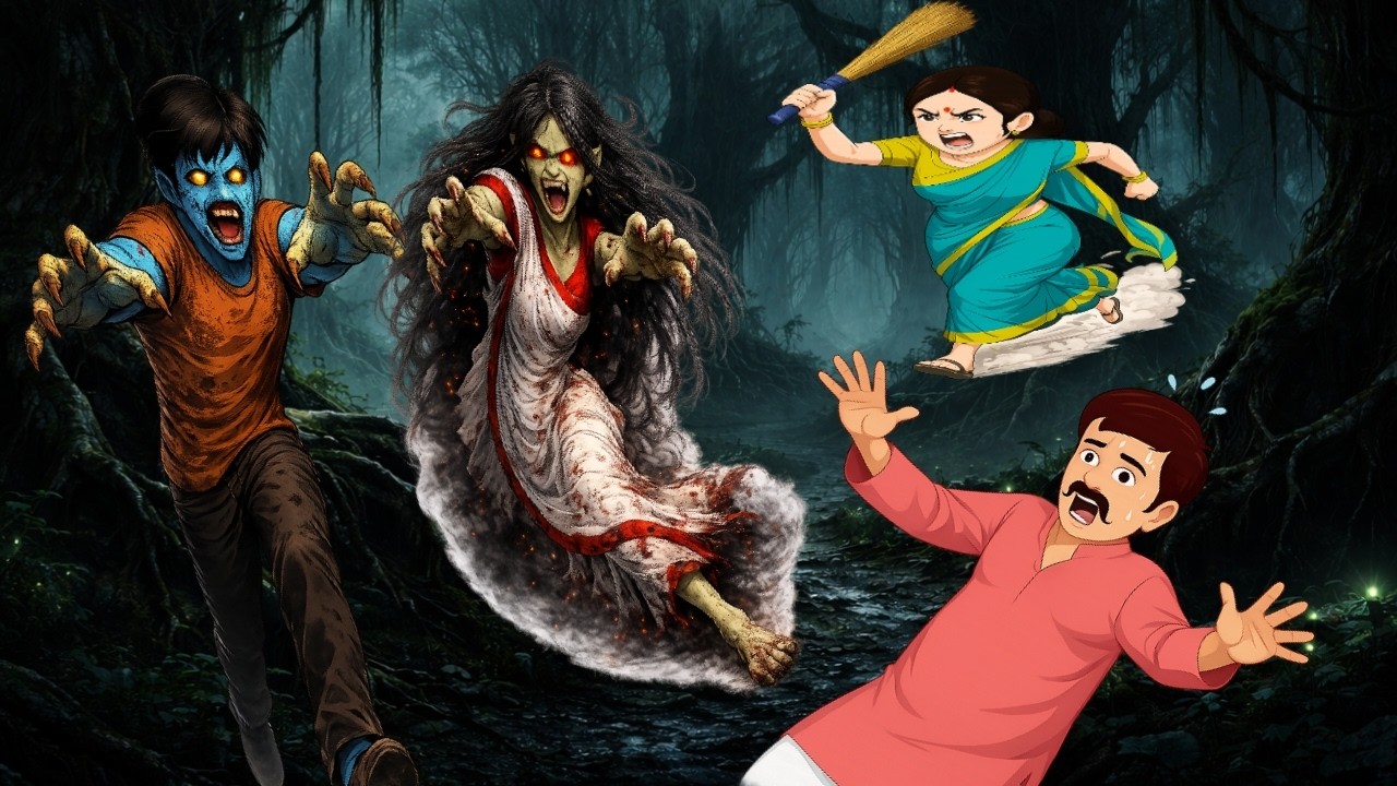 জঙ্গলে গিয়ে হঠাৎ 🤯 | Jongole Giye Hotat | Bangla Bhuter Cartoon ...