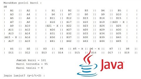 Aplikasi Pemesanan/Booking Kursi Bioskop (Java Programming)