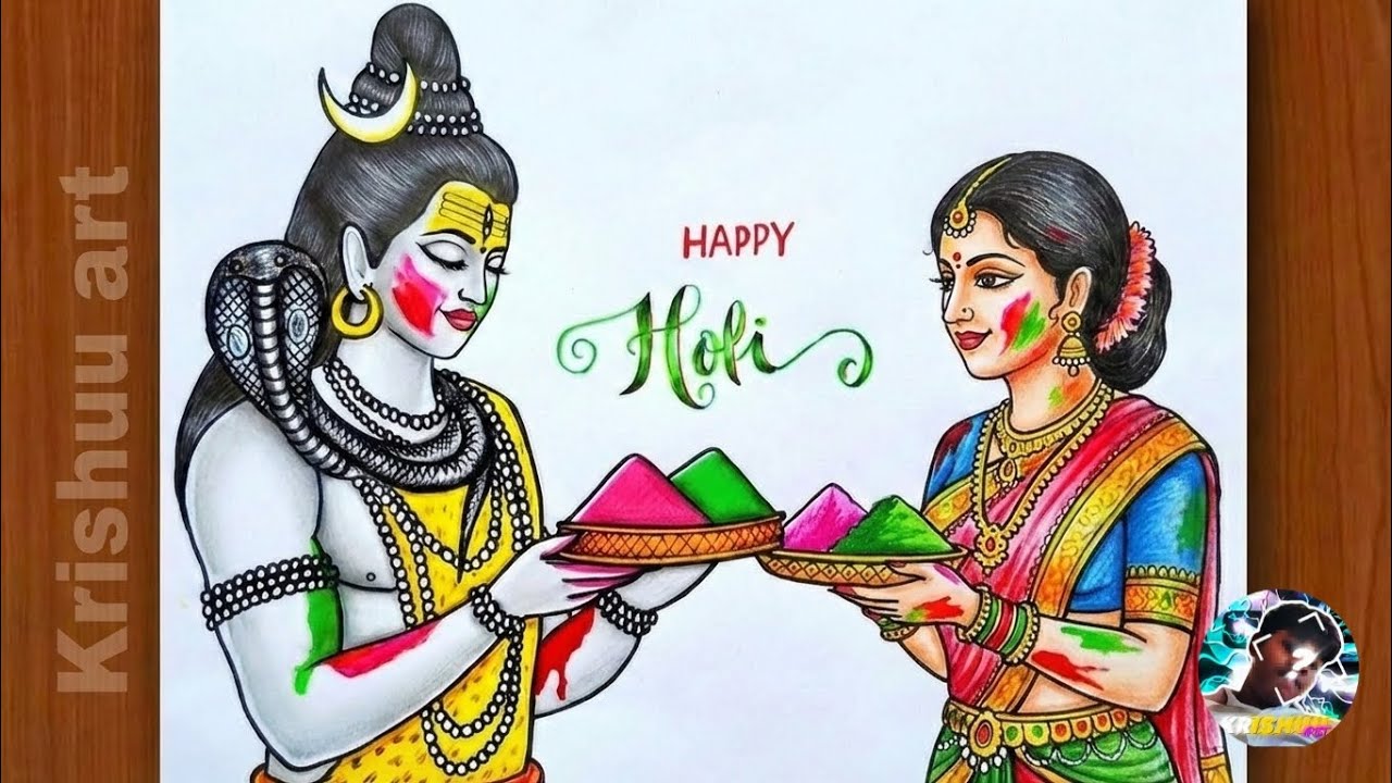 How to Draw Shiv Parvati Holi | Easy Drawing Tutorial Step-by-Step [For Beginners] (2026)