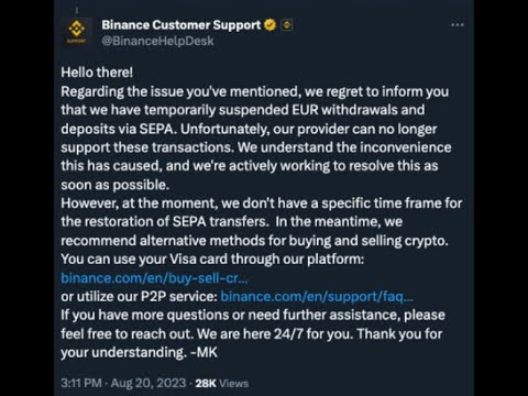   Binance Stop Users Buying And Selling Crypto With Euros