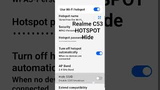 realme C53 mobile mein hotspot hide kaise karen