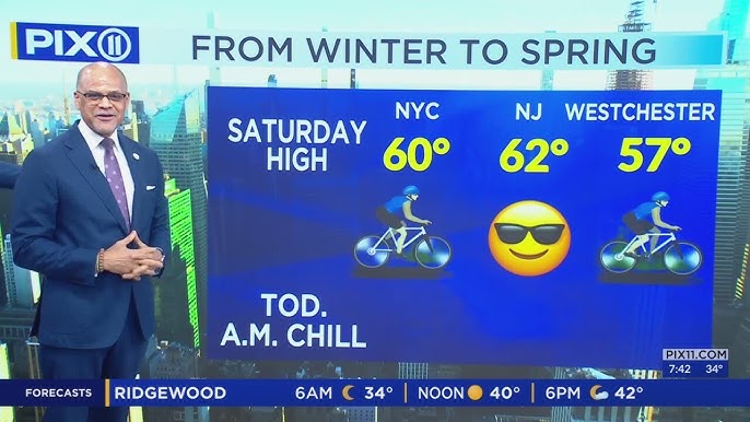 Doe Chancellor Banks Reads The Weather Forecast On Pix11 Morning News
