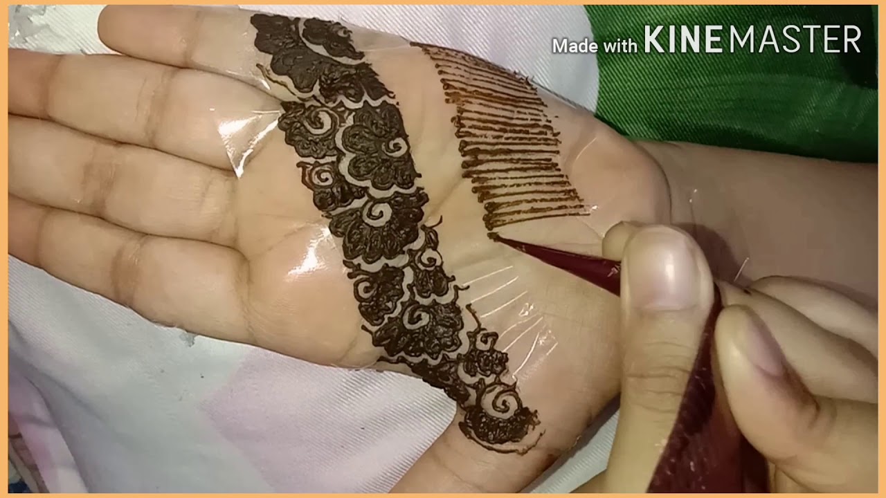 Front hand mehndi design from cello tape// beautiful and easy mehndi ...