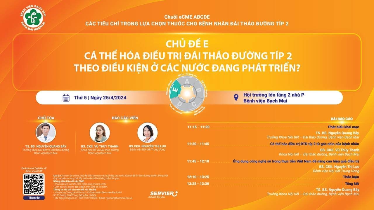Chủ đề E: Cá thể hóa điều trị đái tháo đường Típ 2 theo điều kiện ở các nước đang phát triển
