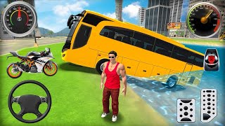 Public Transport Bus and Bike Driving in Open World Game - Android Gameplay