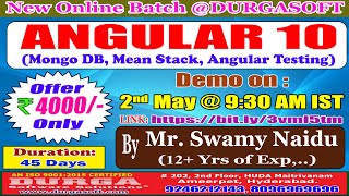 ANGULAR 10 Online Training @ DURGASOFT