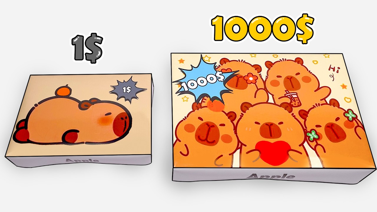 ✨Paper Ideas✨ $1 Vs $1000 APPLE X CAPYBARA Blind Bag | ASMR Paper DIY