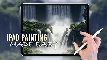 IPAD PAINTING MADE EASY - Waterfall landscape tutorial in Procreate