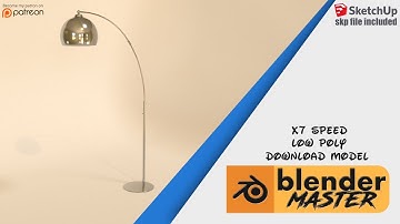 blender speed modeling x7 - Floor Lamp With Dimmer (download link)