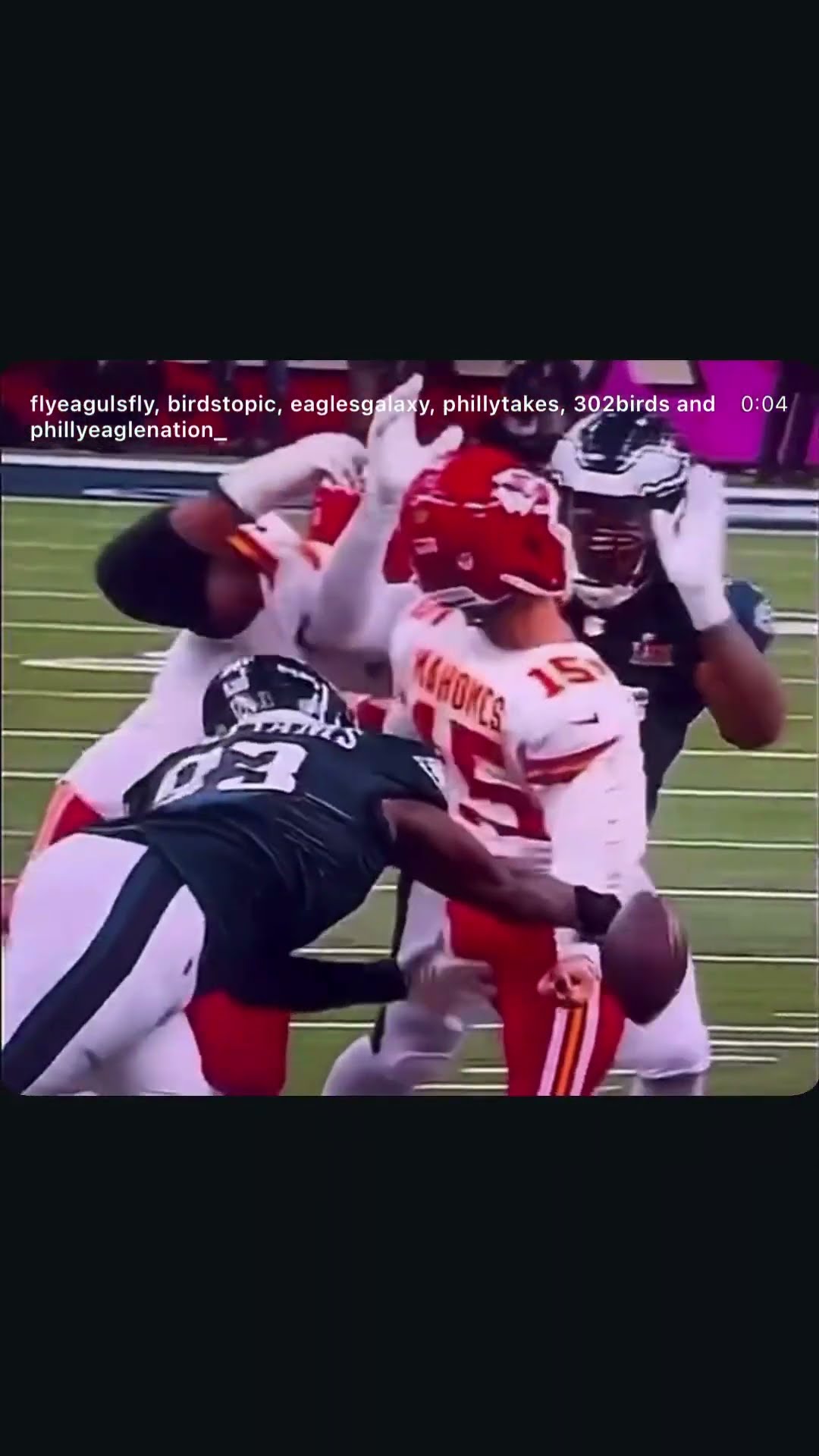 The biggest sack ever on Patrick Mahomes #hoodnews #chiefs #eagles #patrickmahomes #superbowl #how