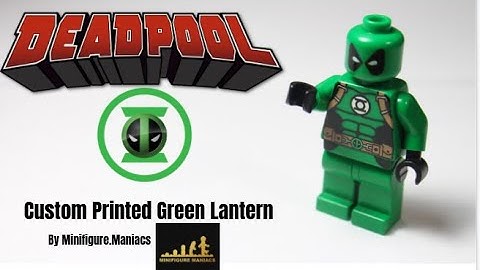 Custom LEGO Green Lantern Deadpool by minifigure.maniancs REVIEW. printed on official LEGO parts