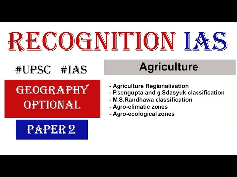 Geographical Optional Lecture Series(L101): Paper 2: Agricultural Regionalization, Ecological Zone..