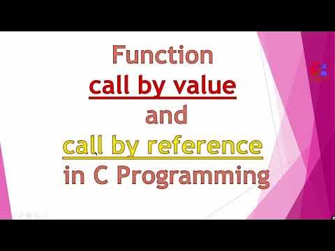 Function call by value and call by reference | C programming - YouTube