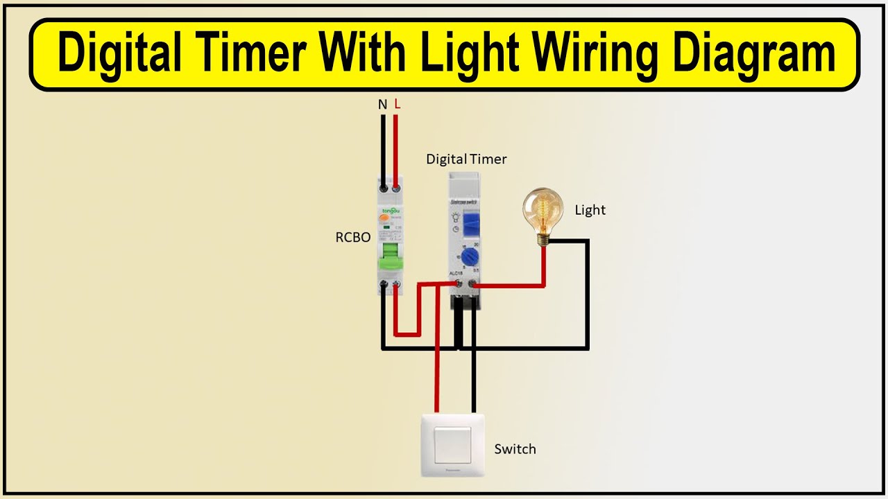 How to Make Digital Timer With Light Wiring Diagram | Timer switching ...