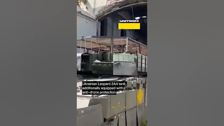 This Ukrainian Leopard 2A4 Tank Is Additionally Protected From Drones #warinukraine #tank