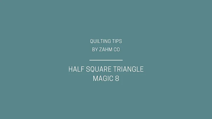 How To Magic 8 Half Square Triangles