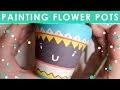 Designing and painting flower pots | Aztec patterns