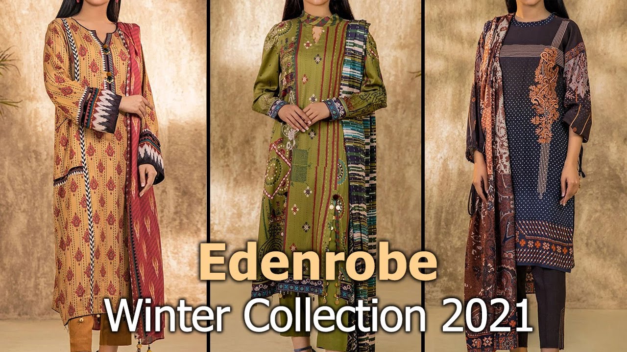 Latest Stylish Edenrobe (Viscose) Winter Collection 2021 | Pakistani Unstitched Winter Suits