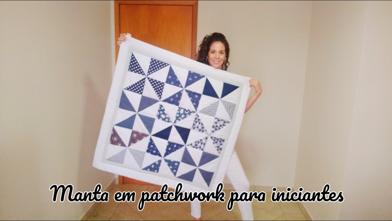 Manta para bebê em patchwork para iniciantes