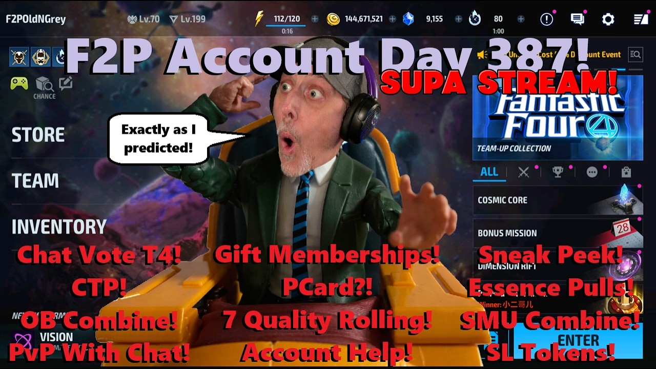 Marvel Future Fight: F2P Account Day 387!  SUPA STREAM! Going all in today! Another Sneak peek! 🎊🤓🎰