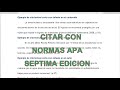 CITAR CON NORMAS APA SEPTIMA EDICION