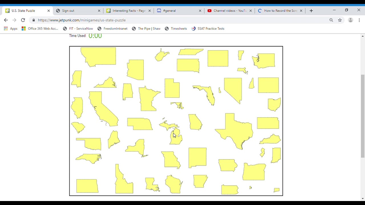 US States Puzzle Jetpunk 1:53 (Personal Best) - YouTube