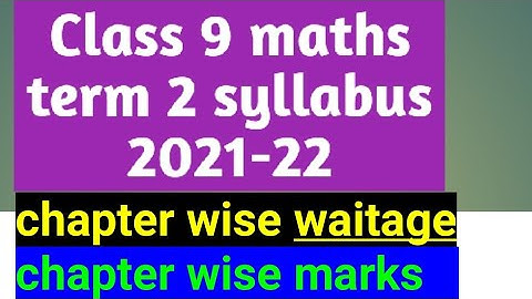 Class 9 maths//chapter wise syllabus and Mark