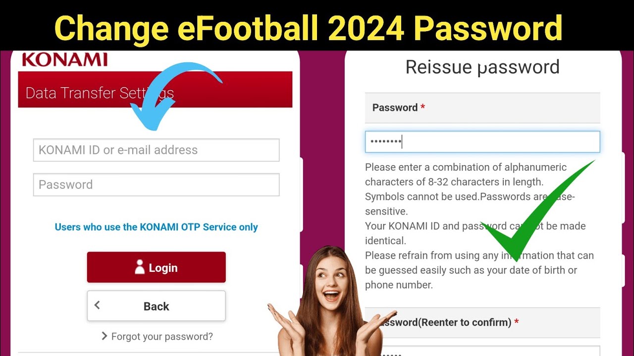 how to change e football pes 2024 password easily | how to change konami password