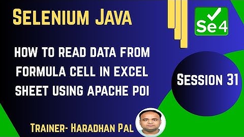 How to Read Data From Formula Cell in Excel Sheet using Apache POI in Selenium with Java–S#31 #java