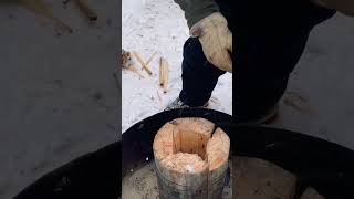 Try this easy to make log oven #shorts #bushcraft #camping