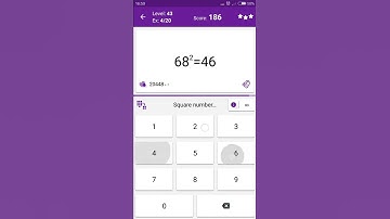 Math Tricks - Training mode - square numbers between 60 and 69 - level 043 (Number Keyboard)