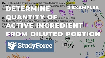 Determining Quantity of Active Ingredient from Diluted Portion