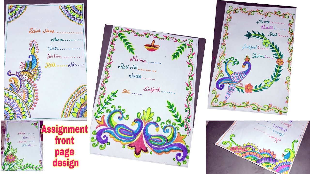 Best beautiful assignment front page design for school project ...