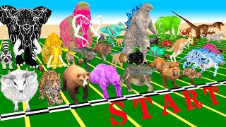 Incredible Animals Race vs Dinosaurs vs Prehistoric Mammals Speed Race RuN Who Will Win ARBS 2026 screenshot 4