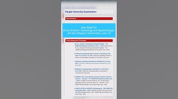 PU Date Sheet||Post-graduation||June 2023#pu #shorts