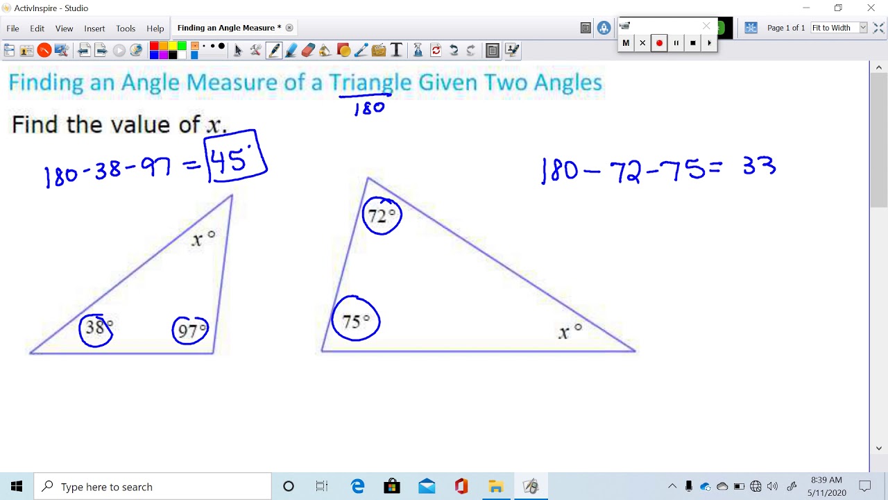 How to Find the Measure of an Angle of a Triangle Given Angles