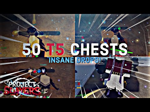 WHAT I GOT FROM 50 TIER 5 CHESTS!  (2X DROPS) | Project Slayers Update 1.5