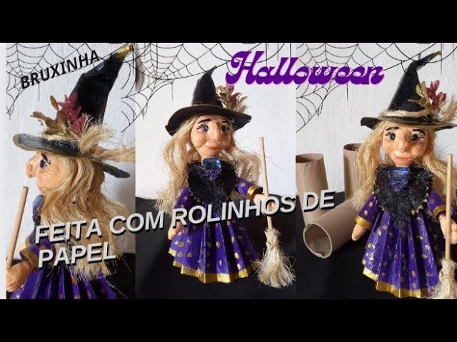 Bruxa 3D de papel para montar construir - Dia das Bruxas Actividades  Halloween - Brinquedos de Papel